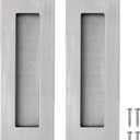 Cozy Tower Recessed Flush Door Pull Handles, Pocket Door Pull Hardware, Sliding Closet Door Pull, 6 Inch Brushed Stainless Steel Finger Door Pulls Rectangular(2 Pack)