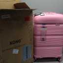 Kono Carry On Luggage 24 Inch Checked-Medium Hard Shell Travel Trolley 4 Spinner Wheels Lightweight Polypropylene Suitcase with TSA Lock, Pink