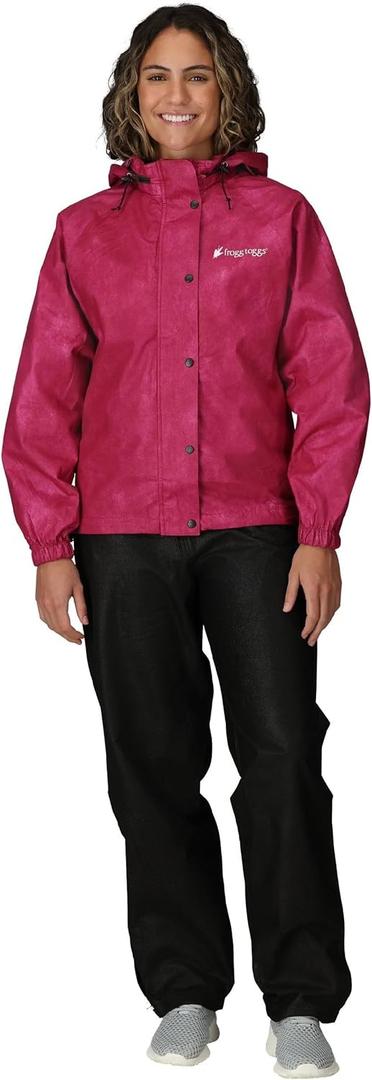 FROGG TOGGS Women's Classic All-Purpose 3-Layer Waterproof Breathable Rain Suit (Large, Cherry) FROGG TOGGS Women's Classic All-Purpose 3-Layer Waterproof Breathable Rain Suit (Large, Cherry)