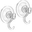 VIS'V Wreath Hanger, Large Suction Cup Wreath Hooks, Heavy Duty, 22 LB Capacity, Removable and Reusable, Clear, 8 Pcs