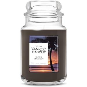 Yankee Candle Black Coconut, Scented Candle, 22oz Large Jar with up to 150 Hour Burn Time, Giftable