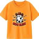 Halloween Shirts for Kids Toddler Boys Girls Pumpkin Shirts Ghost T-Shirts Clothes Short Sleeve Cotton Tee 2-8T (Boo Haw)