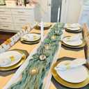 6 Pack Sage Green Cheesecloth Table Runner, 120 Inch Spring Boho Gauze Table Runners, Rustic Sheer Cheese Cloth Table Runners for Wedding, Baby Shower, Birthday Party, Home Decor