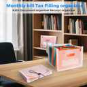 White Accordion File Organizer 13 Pocket Expanding File Folders Monthly Bill Receipt Tax Organizer, Letter A4 Size Documents Holder with Tabs for Work,Back to School,Home,Office