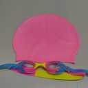 Kids Swim Caps for Girls, Toddler Silicone Swimming Cap for Kids, Durable Comfortable Swimming Caps for Girls (Age 2-6, Blue Mermaid)