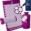 Acupressure Mat & Pillow Set - Acupressure Therapy for Back and Neck Pain Relief, Sciatica, and Pressure Point Aches, Ideal Acupuncture Mat for Sleeping Aid & Recovery (Purple)