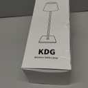 KDG 2 Pack Cordless Table Lamp, Portable LED Desk Lamps, 5000mAh Battery Operated, 3 Color Stepless Dimming Up, for Restaurant, Bedroom, Outdoor Camping, Coffee Shop, Night Light, Rechargeable (Black)