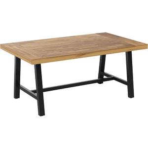 Flash Furniture Commercial Indoor/Outdoor Dining Table, Natural/Black