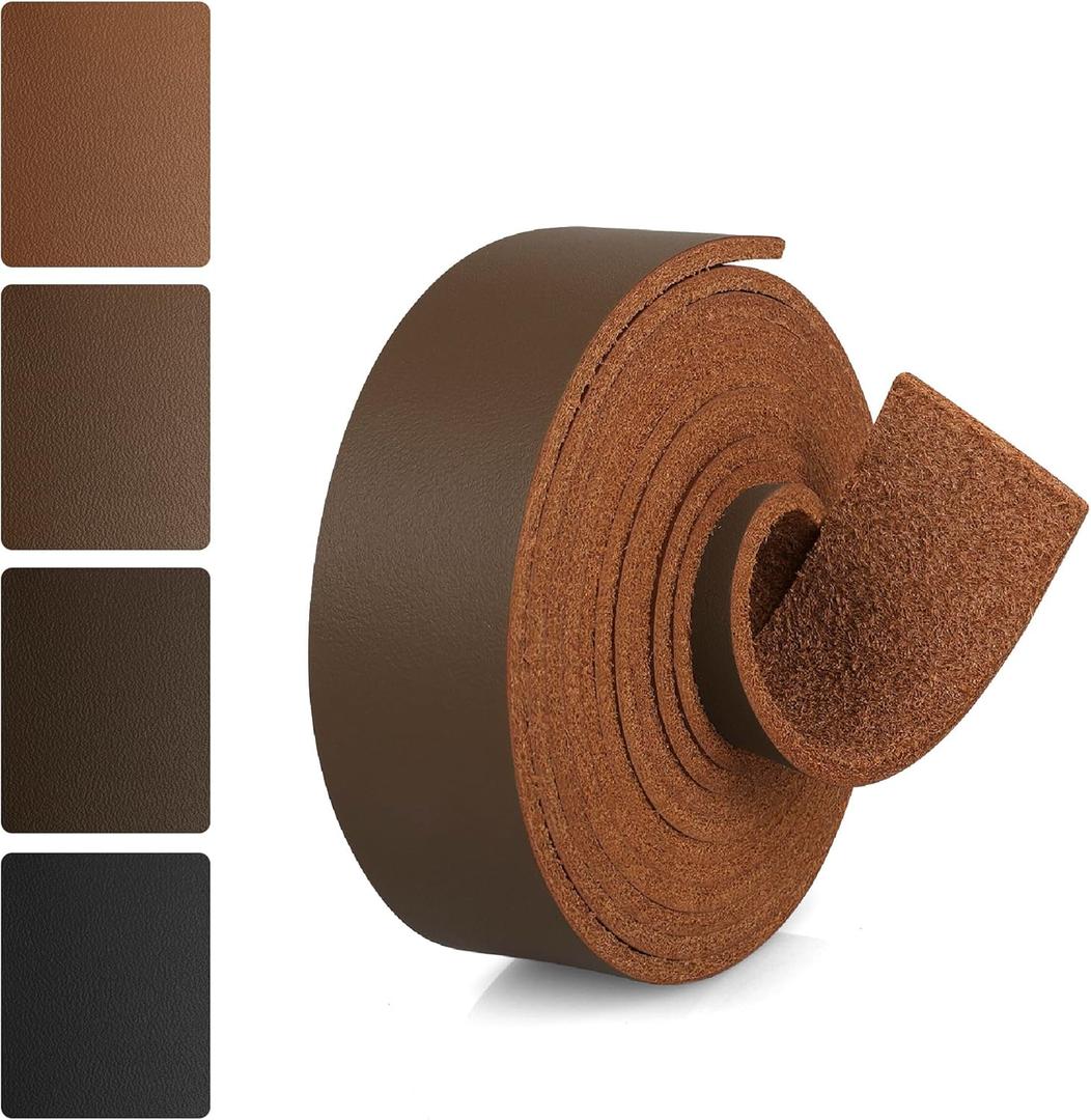 JinRuiKJ Top Grain Leather Strap - 1 Inch Wide 72 Inches Long Brown Leather Strips - Very Suitable for DIY Arts & Craft Projects, Traction Ropes, Bag Straps, Furniture Handles