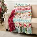Greenland Home Fair Isle Winter Holiday Quilted Throw Blanket, 50 x 60 in, Snow