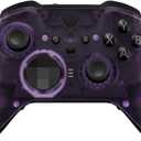 eXtremeRate Clear Atomic Purple Replacement Faceplate Cover for Xbox One Elite Controller Series 2 (Model 1797), Custom Front Housing Shell Case & Accent Rings for Xbox Elite Series 2 Core Controller