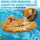 Inflatable Dog Float for Large Dogs, Foldable & Puncture-Resistant Doggy Float for Pool, Portable Dog Float Bed Pet Swimming Accessory, Pet-Friendly Outdoor Fun, Orange, Large 60 lb and up
