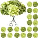 Hydrangea Artificial Flowers, 20 Pcs Green Hydrangea Artificial Flowers Bulk, Faux Hydrangea Flowers for Outdoor, Fake Silk Hydrangea Flowers with Stems for Wedding Decoration Decor