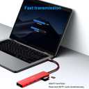 BENFEI USB C HUB 7-in-1, USB-C HUB Multiport Adapter with HDMI (4K @ 60Hz Certified)/100W Power Delivery/3*USB 3.0 5Gbps/SD/TF Card Reader (160MB/s) for iPhone 15 Pro/Max MacBook iPad Pro iMac S23 (red)