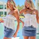 Denim Skort for Women Denim Mini Skirt Casual High Waist Stretch Jean Skirt with Pockets (S)