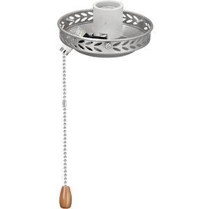 Aspen Creative 22001-11, One-Light Ceiling Fan Fitter Light Kit with Pull Chain, Brushed Nickel