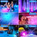 Pool Lights with Remote Control, 16 Color Changing Battery Operated Lights, Hot Tub Lights for Pond Bathtub Halloween Pumpkin Decor 4 Pack