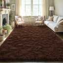 LOCHAS Ultra Soft Indoor Modern Area Rugs Fluffy Living Room Carpets for Children Bedroom Home Decor Nursery Rug 4x6 Feet, Brown