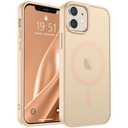 SUPFINE Magnetic for iPhone 12 Case/iPhone 12 Pro Case (Compatible with MagSafe)(Military Grade Drop Protection) Slim Translucent Matte Shockproof with Anti-Fingerprint Phone Case,Sand Pink
