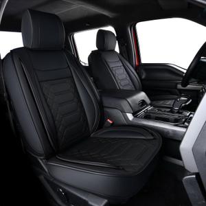 RISINGSTAR Ram Seat Covers, Faux Leather, fit for 2011-2026 Ram 1500 2500 3500 1500 Classic Crew Quad Mega Cab with Flat Rear Split Bench(Full Set, Black)