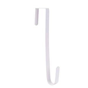 Sattiyrch 12" Wreath Hanger for Front Door, Steel Over The Door Hanger Hook, Wreath Door Hanger (White, 1)
