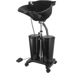 Adjustable Portable Shampoo Bowl with Electric Pump,Hair Washing Station Sink with Buckets&Drain Hoses,Portable Wash Bowl for Hairstylist,Portable Salon Sink Hair Wash Basin for Home Barber Use, 21.3 x 19.7 x 14.2 inches