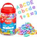 JoyCat Magnetic Letters and Numbers, ABC 123 Alphabet Fridge Magnets for Toddlers & Kids, Preschool Educational Learning Plastic Refrigerator Toy Set, Uppercase & Lowercase, Math Symbols (78 PCS)