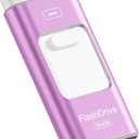 Apple MFi Certified 256GB Flash Drive for iPhone Thumb Drive Photo Stick, USB Memory Stick iPhone Flash Drive for Photos Videos, High Speed Jump Drive Compatible for iPhone/iPad/Android/PC (Purple)