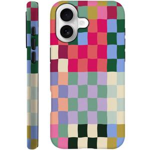 SEized Case Compatible with iPhone 17,Colorful Checkerboard Phone Case Dual-Layer Hard Shell Cover for Girl Women Boy Men