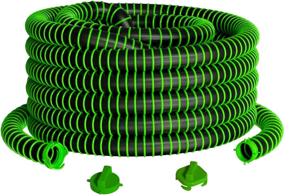 50 FT Extra Long Camper RV Sewer Hose with Swivel Bayonet Fittings