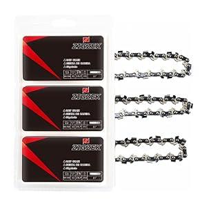 ZIGZEK 10" Chainsaw Chain 3-Pack - 40DL 3/ 8" Low Profile Pitch .050” Gauge Low Kickback Chainsaw Chains Compatible with Craftsman/ Ryobi/ Homelite/ Poulan/ Dewalt - Heavy Duty Saw Chain Accessories