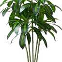 Artificial Dracaena Tree Artificial Silk Tree Faux Tree with White Tall Planter Fake Tropical Yucca Floor Plant (1, White Tall Planter, 6 FT)