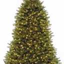 National Tree Company 7.5 ft Pre-Lit Dunhill Fir Artificial Christmas Tree, 600 Clear Lights, 2,189 Tips, Includes Stand, Green