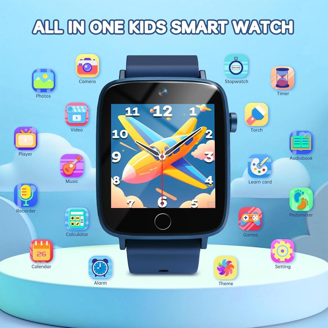 Smart Watch for Kids with 26 Puzzle Games, HD Touch Screen Kids Watch, Camera, Music Player, Alarm Clock, Calculator, Pedometer, Learn Card  12/24hr Toys for Age 312 Year Old, Birthday Gift for Boys