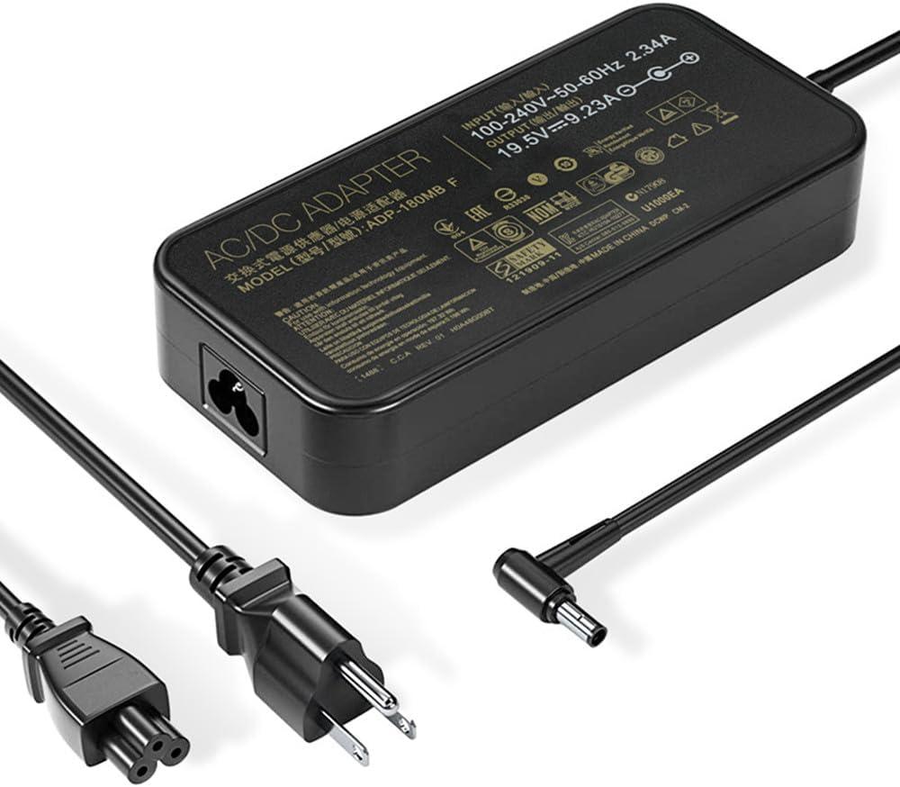 19.5V 9.23A 180W 5.5X2.5mm AC Adapter Laptop Charger Fit for Asus G751J G751JL G751JM ZX50J ZX50JX G750JM G750JS G750JW G750JX N56VB ADP-180MB F Power Supply Cord