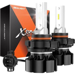 SEALIGHT 5201 5202 Led Fog Light Bulbs, 14,000 Lumens 600% High Bright Super Heat Dissipation PS19W PS24W Fog Lights Led, 6500K Cool White 50000HRS Lifespan 5202 Fog Light Bulb for Interior Lighting