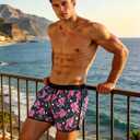 Mens Swim Trunks 5 Inch Quick Dry Bathing Suit with Pockets Beach Board Shorts Mesh Lining (Black, XL)