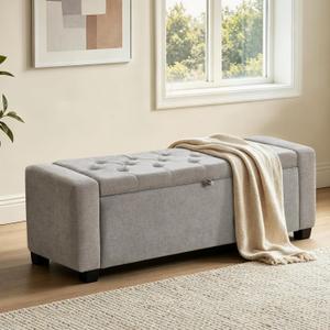 Ottoman with Storage,Tufted Storage Bench for Bedroom, 15.8"D x 43"W x 15.8"H