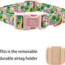 2 x Elegant Little Tail Airtag Dog Collar, St Patrick's Holiday Collar With Holder, Cute Adjustable Puppy Collar for Large Dogs (Large (Pack of 1), Rainbow Lucky Clover)