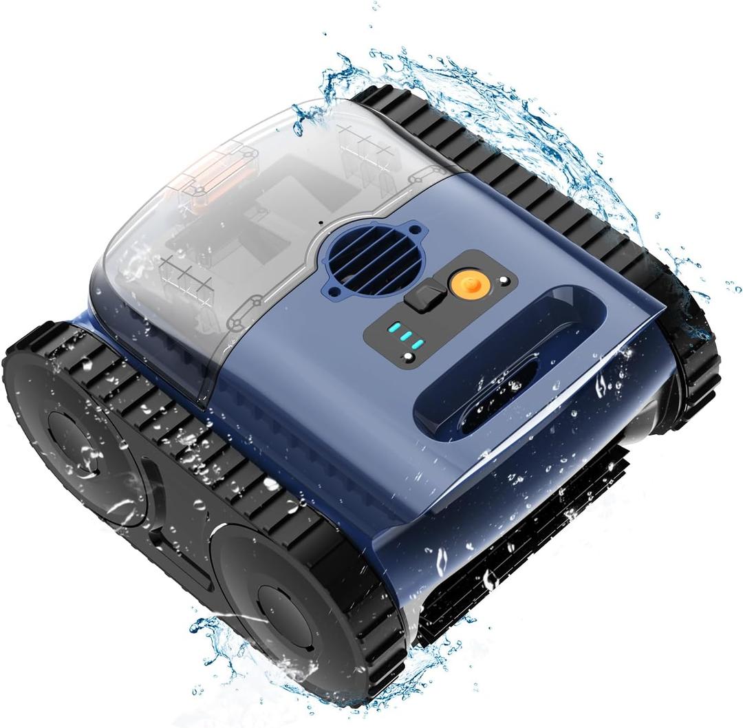 (2026 Upgrade) Cordless Robotic Pool Cleaner, 180 Mins Runtime Robotic Pool Vacuum for Inground Pools, Wall & Waterline Climbing Automatic Pool Vacuum with Sonar Navigation, Pool Up to 2150 Sq.ft