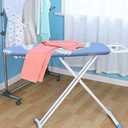 SheeChung 12x42 Inch Ironing Board Cover and Pad -100% Cotton and Heavy-Duty,Snug Fit Over-The-Door & Built in Wall Ironing Board Cover Replacement Pad Cover (Blue+leaf)