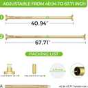 Heavy Duty Tension Curtain Rod No Drilling 41-67 Inch One-Click Adjustable