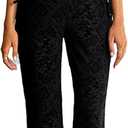 Molilove Women's Sexy Jumpsuits Short Sleeve Hollow Out Flare Pants Rompers Sexy One Piece Outfits Going Out (Black, L)