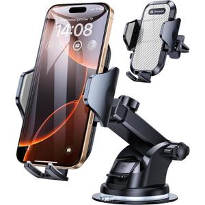 andobil Car Phone Mount [Ultra Stable & Big Phones Friendly] Cell Phone Holders for Your Car Dashboard Windshield Vent Truck, Car Phone Holder Mount for iPhone 16 15 14 13 12 Pro Max Samsung S24 S23 (Silver)