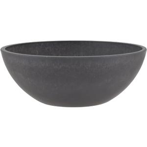 PSW Pot Collection M25DC 10-inch Plastic/Stone/Wood Composite Low Bowl Planter No Drainage Hole (Drillable), Shallow Indoor/Outer Pot for Succulents, Bonsai, Fairy Gardens, Herbs, Dark Charcoal