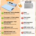 Premium Electric Warming Tray for Food - 5 Temp & 4H Timer, Anti-Scald Silicone Portable Food warmer Mat, Safety Lock, Roll-Up Design - Food Warming Mats for Countertop & Buffet Party Gathering (Baby Blue)