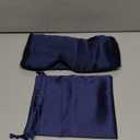 100% Natural Silk Eye Mask for Women Men, Soft Pressureless Cooling Blackout Eye Covers for Sleeping, Large Size Sleep Mask fits All Heads Adjustable, 1PC, Navy Blue