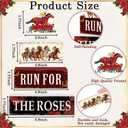 Derby Day Horse Racing Party Decorations - 4 Pcs Wooden Horseman Centerpiece, Table Decor for Home Office Desk & Holiday Party Supplies
