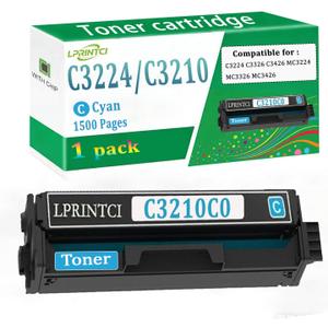 C3224 C3210 Cyan Toner Cartridge C3210C0 Compatible for Lexmark C3224 C3326 C3426 MC3224 MC3326 MC3426 Printers ( 1 Pack | 1500 Page Yield | Smart Chip)