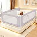 Bed Rail for Toddlers,Baby Bedrail Guard with Height Adjustable, Thickened & Reinforced Child Safety Side Railing Guards,Safety Bed Rail for King Size Bed 74.8 Inch, One Side 74.8"